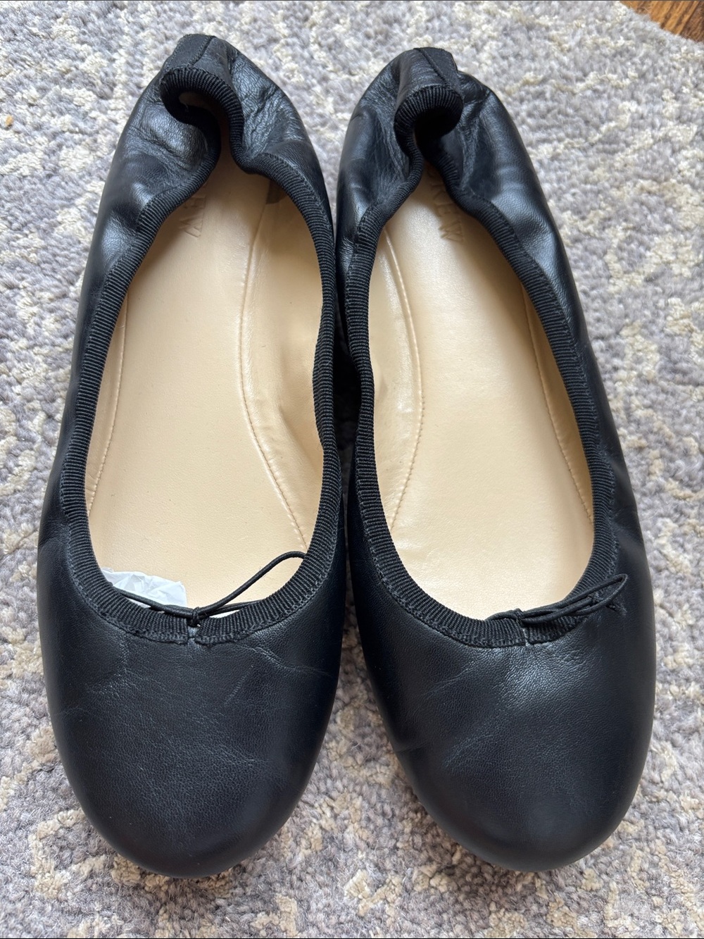 J. Crew Black Leather Zoe Ballet Flats in 7.5